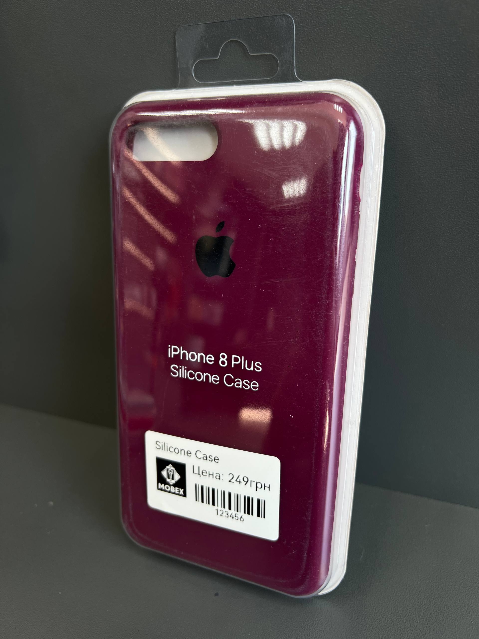 Чохол Silicone Case iPhone 8 plus темно червоний