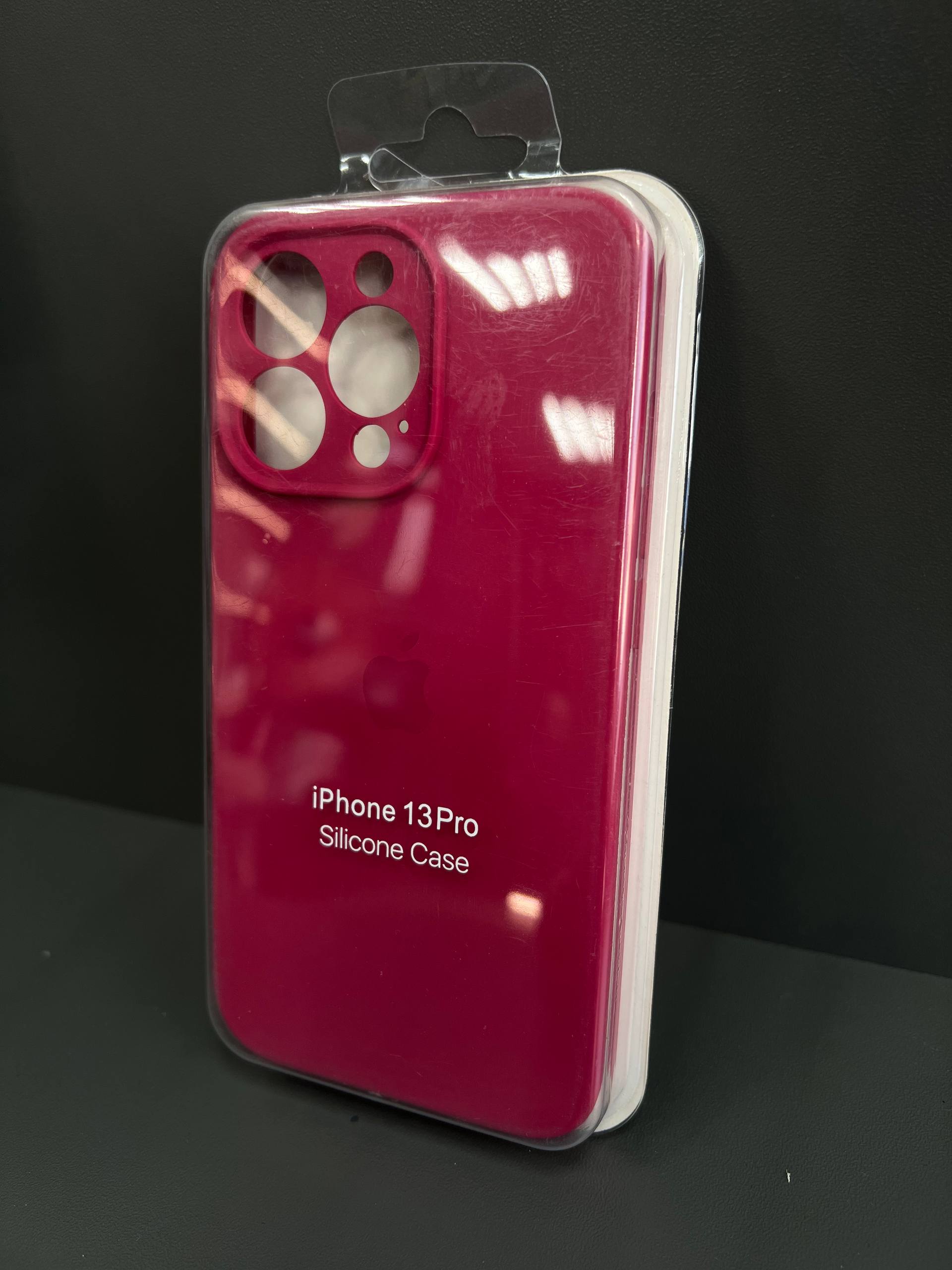Чохол Silicone Case iPhone 13 pro темно рожевий